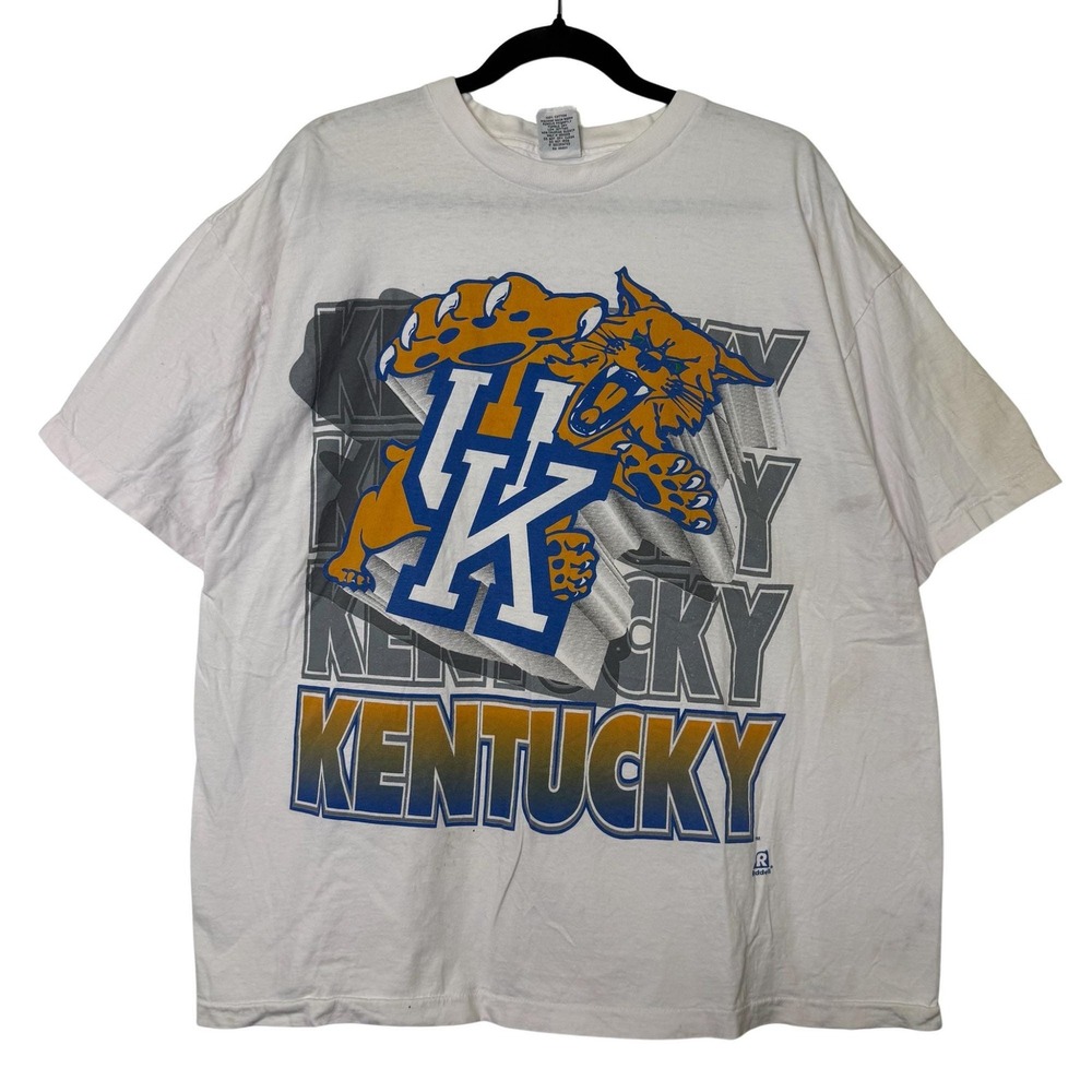 Vintage 90s University of Kentucky UK Wildcats T Shirt Mens XL White NCAA